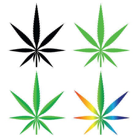 colorful illustration  with  cannabis  on white backgroundのイラスト素材