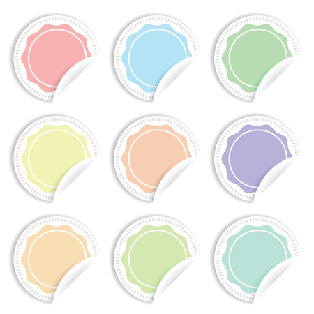 colorful illustration  with  set of paper stickers  on white backgroundのイラスト素材