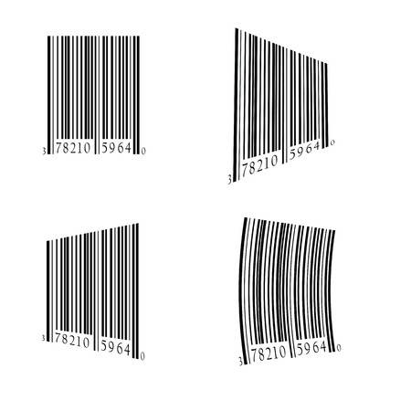 colorful illustration  with bar code set on white backgroundのイラスト素材