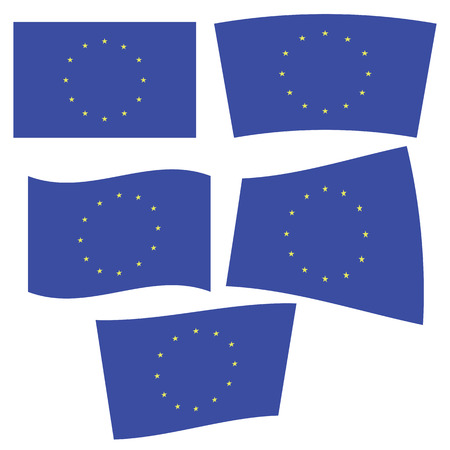 illustration  with flag of Europe on white backgroundのイラスト素材