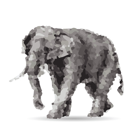 colorful illustration  with abstract elephant  on white backgroundのイラスト素材