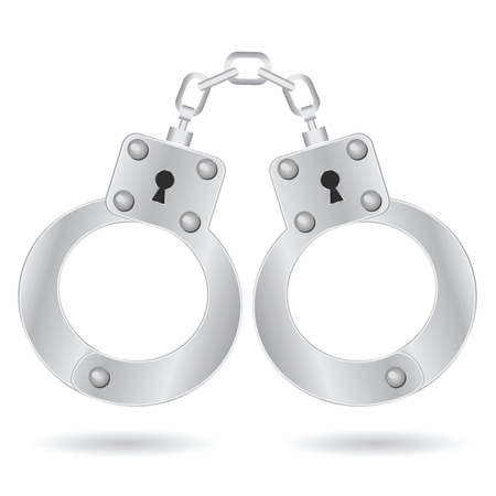 illustration with handcuffs on white backgroundのイラスト素材