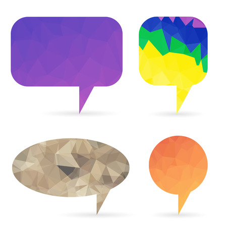 colorful illustration  with set of speech bubbles on white  backgroundのイラスト素材