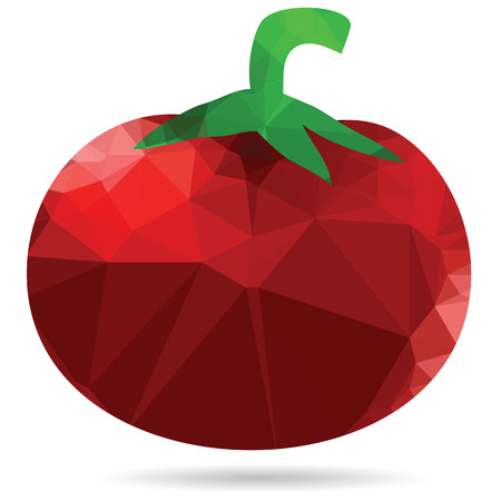 colorful illustration  with abstract red tomato on white backgroundのイラスト素材