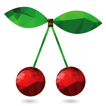 colorful illustration  with abstract cherry on white backgroundのイラスト素材