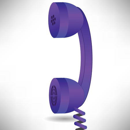 colorful illustration  with blue handset on white backgroundのイラスト素材