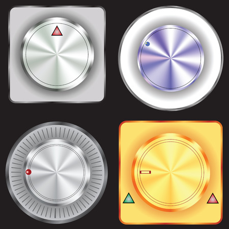 illustration  with control buttons on dark perforated backgroundのイラスト素材