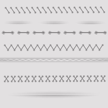 Set of Dividers isolated on Grey Background.のイラスト素材