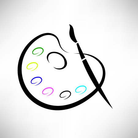 Paintbnrush and Paints Icon Isolated on White Backgroundのイラスト素材