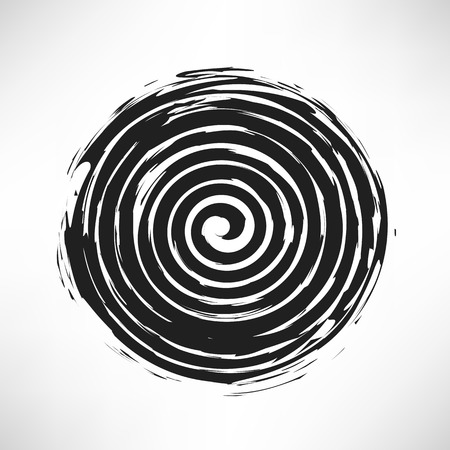 Black Spiral Grunge Pattern Isolated on White Background.のイラスト素材