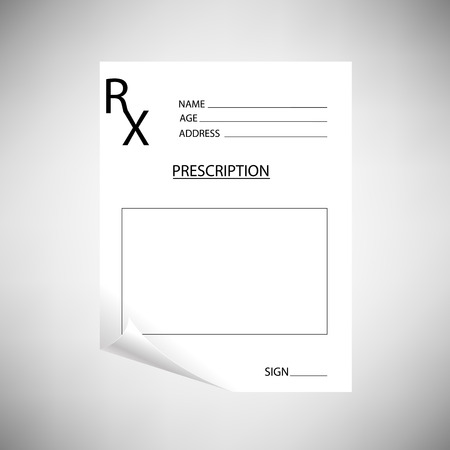 Medical Empty Blank Prescription on Grey Background.のイラスト素材