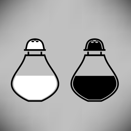 Salt and Pepper Isolated on Grey .のイラスト素材