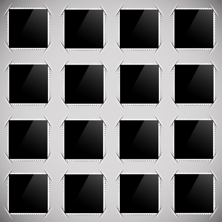 Photo Frames Isolated on Grey Paper Background.のイラスト素材