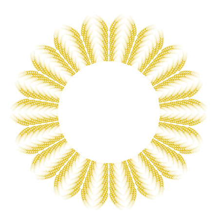 Yellow Wheat Icon Isolated on White Background.のイラスト素材