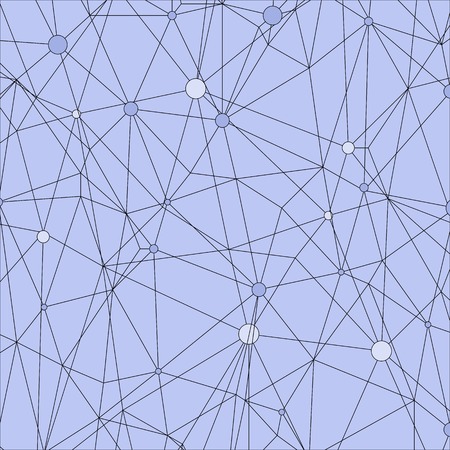 Abstract Geometric Background Isolated on Blue Background.  Dots and Connectionsのイラスト素材