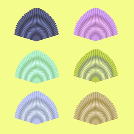 Exotic Seashell Collection Isolated on Yellow Backgroundのイラスト素材