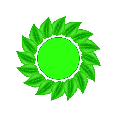 Green Leaves Sticker Isolated on White Backgroundのイラスト素材