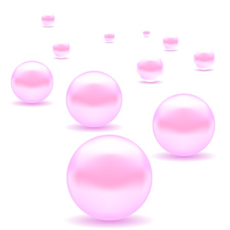 Exitic Pink Pearls Isolated on White Backgroundのイラスト素材