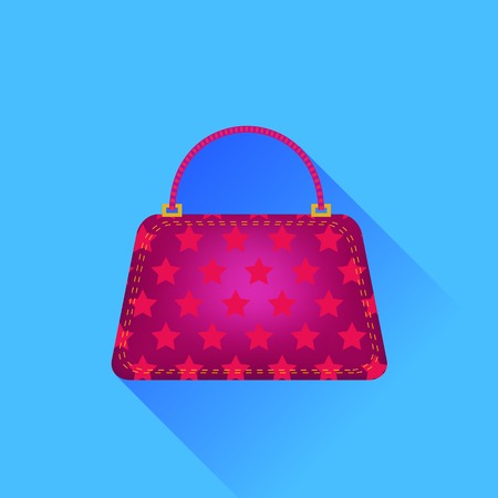 Red Handbag Isolated on Blue Backgroundのイラスト素材