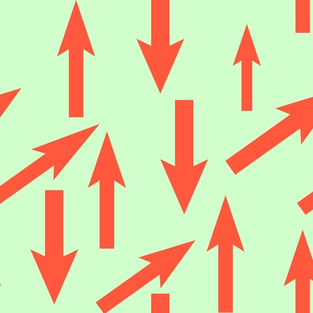 Red Arrows Isolated on Green Backgroundのイラスト素材