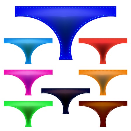 Set of Colorful Panties Isolated on White Backgroundのイラスト素材