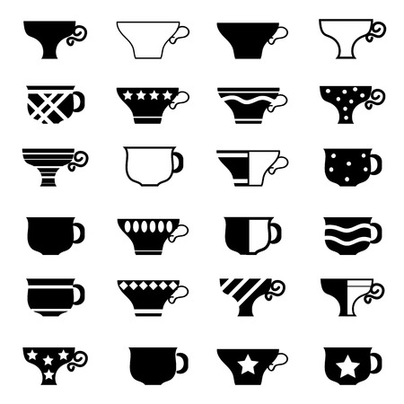 Set of Cups Isolated on White Backgroundのイラスト素材