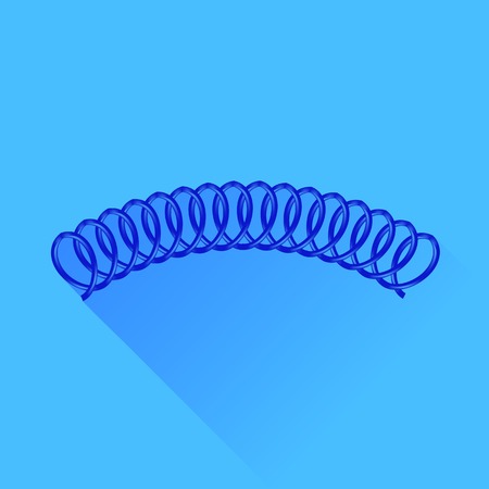 Blue Spring Isolated on Blue Background. Long Shadowのイラスト素材