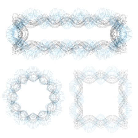Abstract Decorative Wave Frames Isolated on White Backgroundのイラスト素材