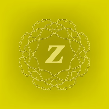 Simple  Monogram Z Design Template on Green Backgroundのイラスト素材
