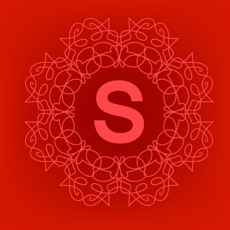 Simple  Monogram S Design Template on Red Backgroundのイラスト素材