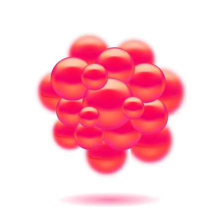 Abstract Molecules Design. Set Molecules Spheres Abstract background . Molecular Structure  Atoms. Medical Background for Banner.のイラスト素材