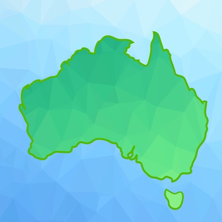 Polugonal Map of Australia Isolated on Blue Backgroundのイラスト素材