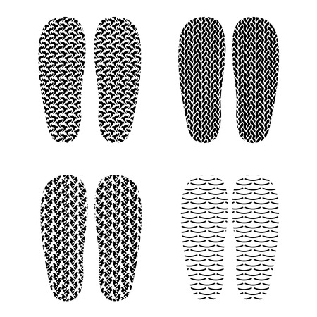 Set of Different Imprints Isolated on White Backgroundのイラスト素材