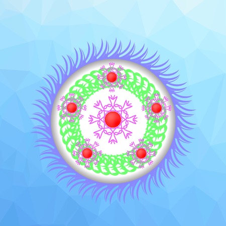 Sweet Cake Icon on Blue Polygonal Backgroundのイラスト素材