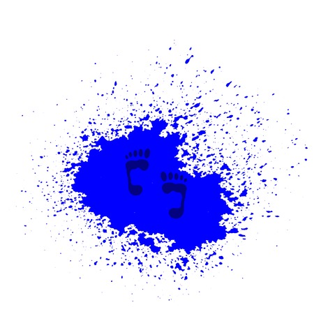 Human Footprint  Isolated on Blue Grunge Backroundのイラスト素材