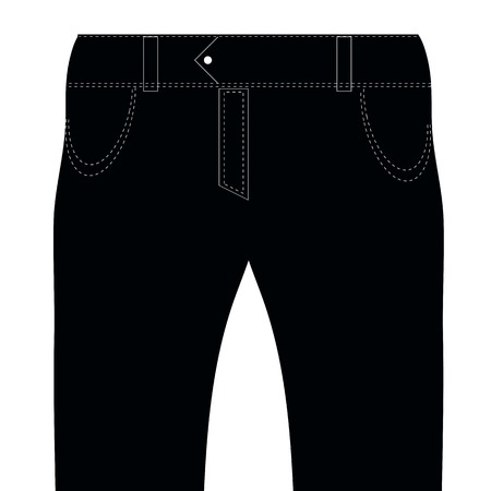 Black Jeans Isolated  on White Background. Denim Trousersのイラスト素材