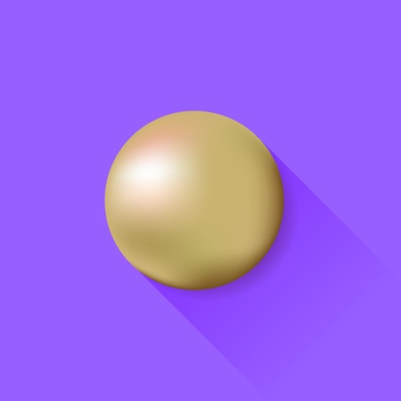 Glass Ball Isolated on Purple Background. Long Shadowのイラスト素材