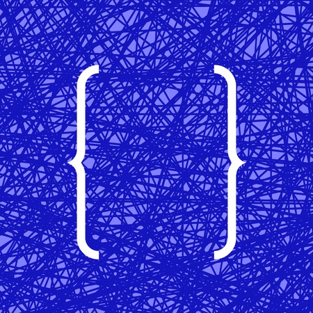 Curly Bracket Icon Isolated on Blue Backgroundのイラスト素材