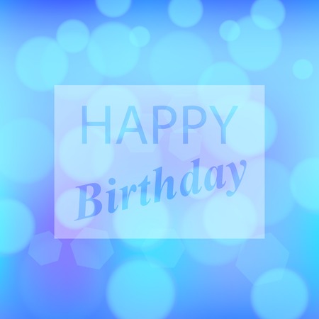 Happy Birthday Text on Blue Blurred Backgroundのイラスト素材