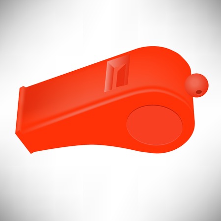 Red Plastic Whistle Isolated on White Backgroundのイラスト素材