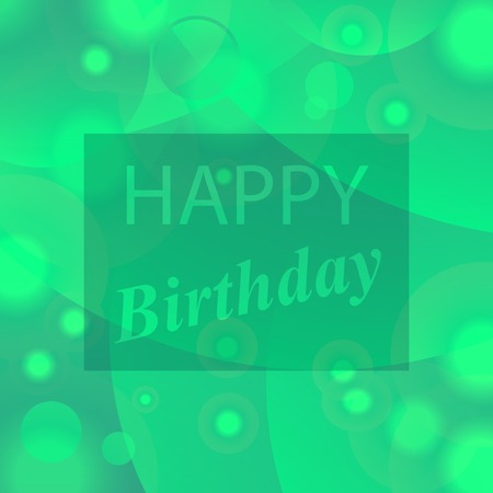 Happy Birthday Text on Green Blurred Backgroundの写真素材