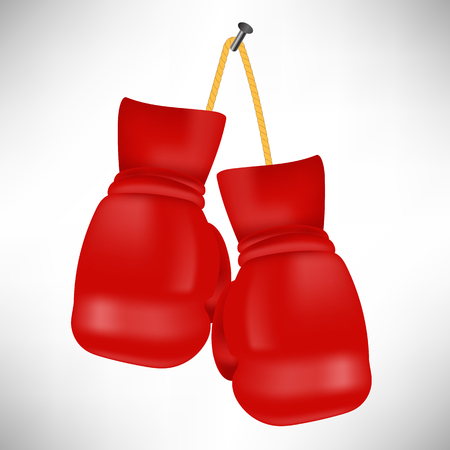 Red Boxing Gloves Isolated on White Background.のイラスト素材