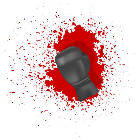 Single Boxing Glove on Blood Splatters Backgroundのイラスト素材