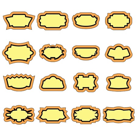 Set of Stickers Isolated on White Backgroundのイラスト素材