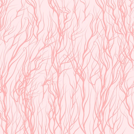 Pink Trees on Pink  Background. Pink Natural Patternのイラスト素材