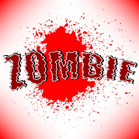 Zombie Title with Red Spot on White Backgroundのイラスト素材