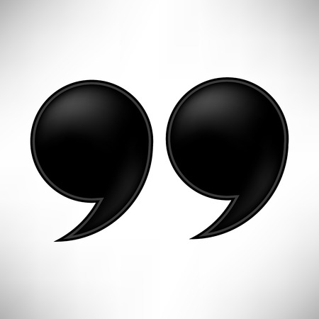 Black Double Guotes Isolated on White Backgroundのイラスト素材