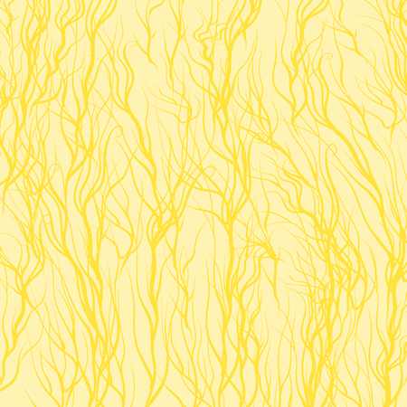 Yellow Trees on Yellow Background. Yellow Natural Patternのイラスト素材