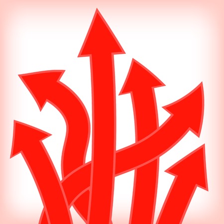 Set of Red Arrows on White Backgroundのイラスト素材