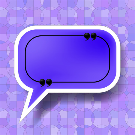 Blue Speech Bubble Isolated on Blue Ornamental Backgroundのイラスト素材